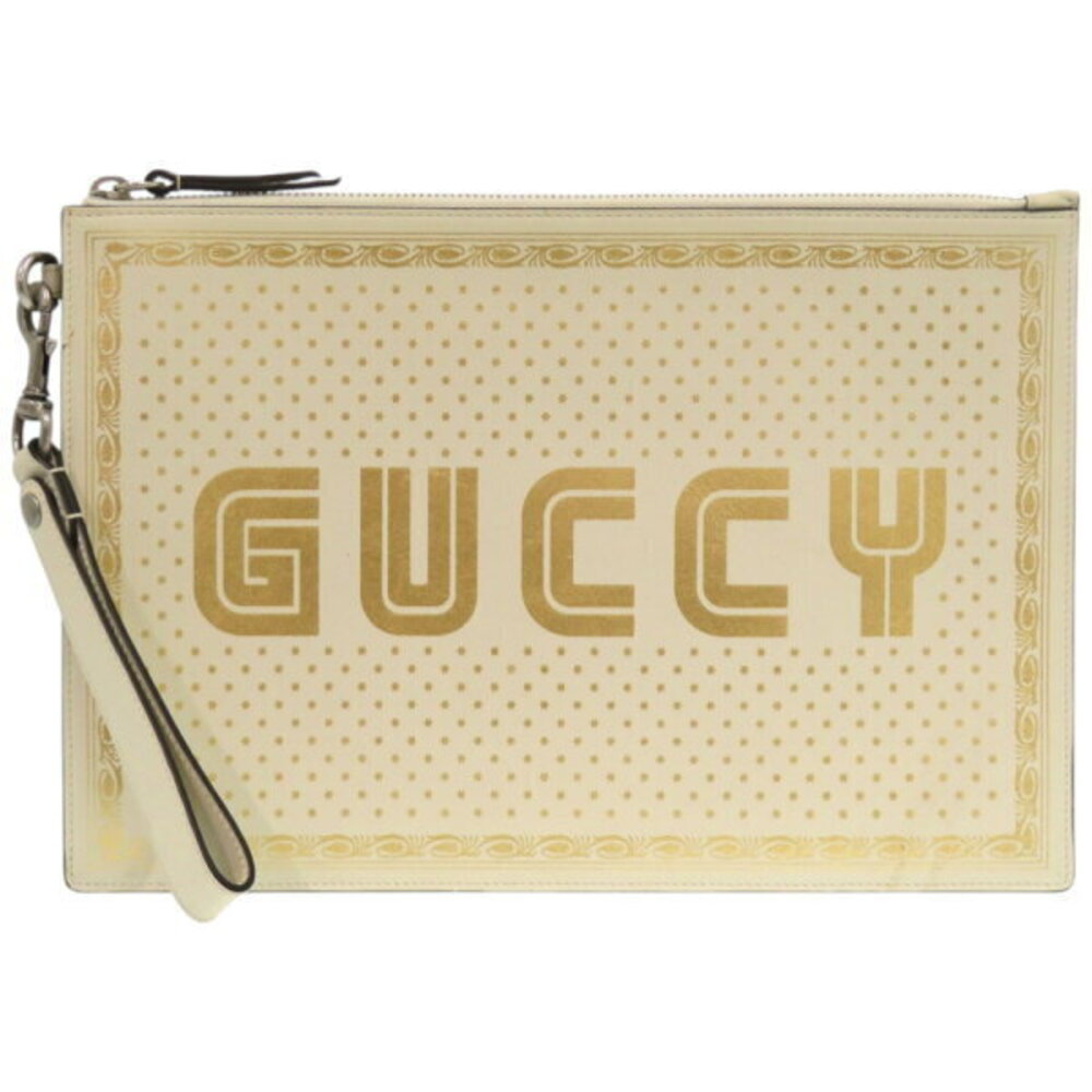 Gucci SEGA GUCCY Shoulder bag Leather Ivory White Clutch